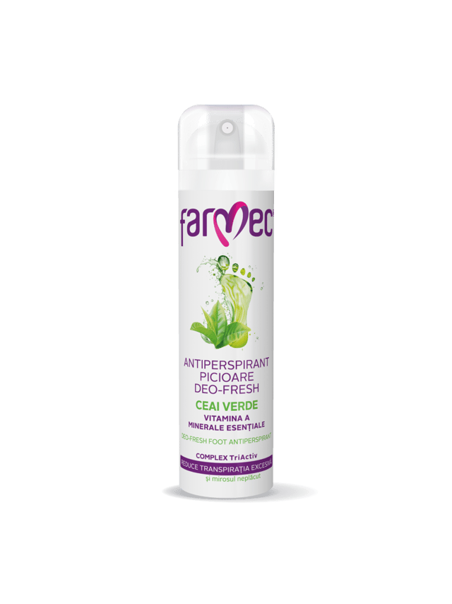 Antiperspirant Picioare Deo-fresh Cu Ceai Verde  Prospețime Zilnică și Protecție, Farmec, 150 Ml