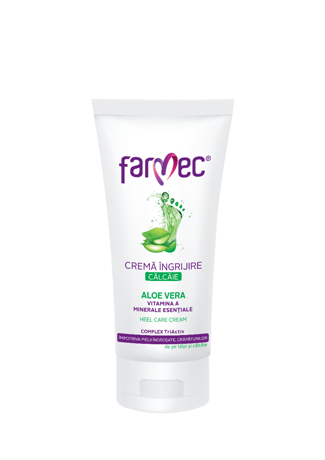 Cremă Pentru ngrijirea Călcielor Cu Aloe Vera  Reparare Intensivă și Hidratare, Farmec, 100 Ml