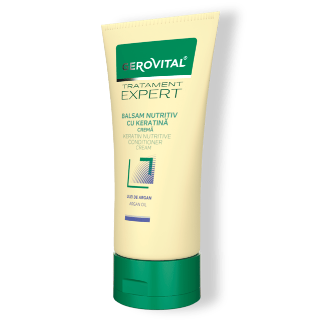 Balsam Nutritiv Cu Keratină și Ulei De Argan Pentru Păr Deteriorat, Gerovital Tratament Expert, 150 Ml