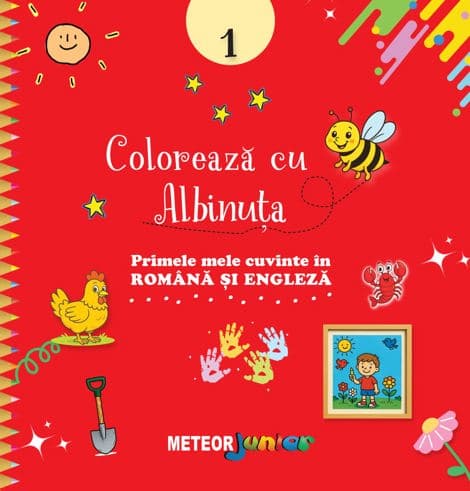 COLOREAZA CU ALBINUTA 1.Primele mele cuvinte in ROMANA si ENGLEZA