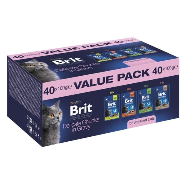 Brit Cat Value Pack Sterilised, 40x100 grame