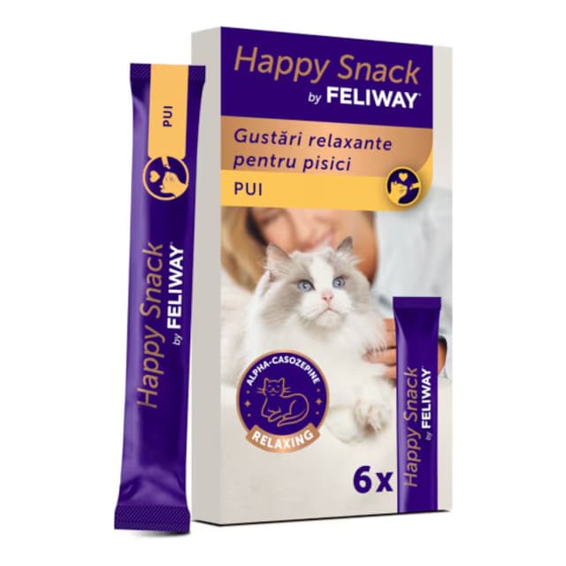 Feliway Happy Snack Pui, 6x15 grame (Data expirare produs: 30.08.2026)