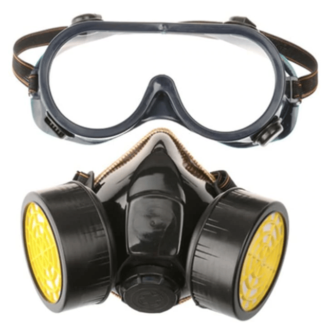 UB Set ochelari si masca de protectie KH-A-5 pentru lucru in mediu chimic  vapori vopsea sau praf