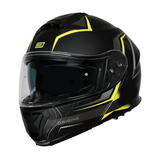 Casca moto Origine Logic Path rabatabila cu ochelari, culoare negru galben, marime L