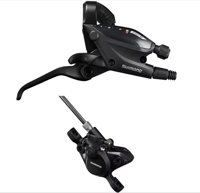 Set pompa frana, etrier si schimbator, Shimano Acera ST-EF505   BR-MT200, SM-MA-R160P S, 8 viteze, 1600mm
