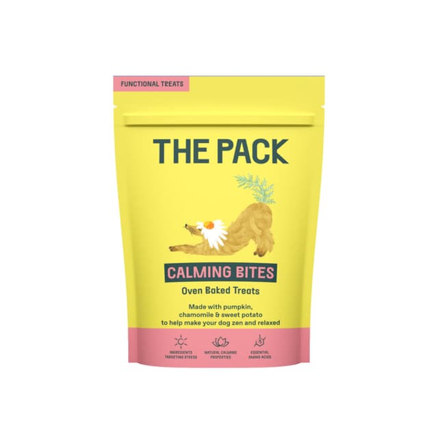THE PACK Calming Bites, XS-XL, Fructe, punguță recompense funcționale câini, sistem nervos & calmante, 100g