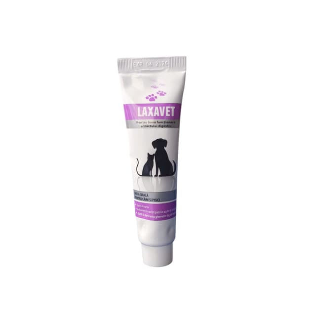PASTEUR  Laxavet, supliment sistem digestiv, limitarea ghemurilor de blană câini, pastă orală PASTEUR  Laxavet, XS-XL, supliment sistem digestiv, limitarea ghemurilor de blană câini și pisici, flacon, 40g pastă orală
