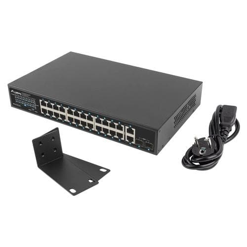 Switch Lanberg RSGE-24P-2GE-2S-250, 24 porturi, PoE+