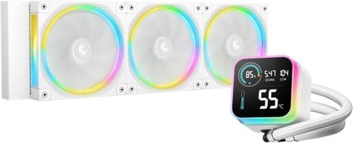 Cooler CPU AIO DeepCool LQ360 ULTRA ARGB R-LQ360-WHASMC-G-1, Racire cu lichid, Display LED, 3 ventilatoare, 360mm (Alb)