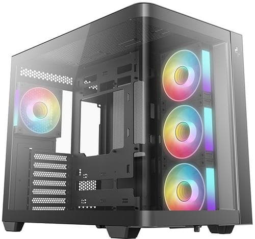 Carcasa DeepCool CG530U 4F R-CG530U-BKAGA4-G, Mid Tower, 7 sloturi expansiune, Sticla securizata, 2x USB 3.0, 1x USB Type-C, 4 Ventilatoare (Negru)